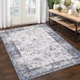 thumbnail image 2 of Hasoo 4' x 6' Area Rug for Living Room Boho Vintage Rug Non Slip Throw Rugs Floral Indoor Carpet, Red Blue, 2 of 6