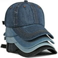 thumbnail image 3 of Vintage Distressed Jean Hat, Light Acid Washed Denim, Adjustable Clip for Universal Fit, 3 of 5
