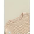 thumbnail image 5 of Musuos Kid Girl Warm Sweaters 1-5 Years Cute Long Sleeve Letter Embroidery Knit Pullover Toddler Fall Winter Loose Tops, 5 of 7