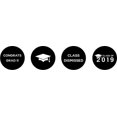 thumbnail image 2 of Darling Souvenir 190 Pcs DIY Graduation Theme Stickers for&nbsp;Candy&nbsp;Chocolate Labels-Black & White, 2 of 2