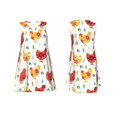 thumbnail image 3 of Vsdgher Flower Chicken Print Summer Dresses for Women Casual U Neck Beach Dress Sleeveless Tank Loose Sundress with Pocket -Medium, 3 of 7