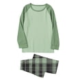 thumbnail image 6 of Yievot Mens Pajama Set Crew Neck Long Sleeve Sleepwear and Plaid Sleep Pants 2 Piece Loungewear with Pockets Soft Comfy Nightwear, 6 of 7