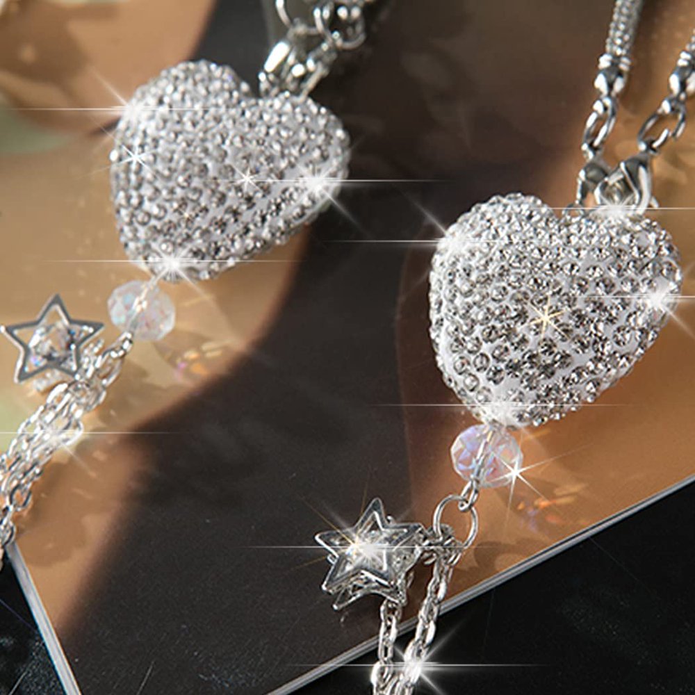 Pendentif Strass Pour Rétroviseur Voiture - Poupée Peluche Déco - Cadeau Auto - Rouge