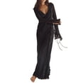thumbnail image 3 of Liacowi  Women’s Sexy See Through Long Sleeve Deep V Neck Bodycon Maxi Dress Floral Lace Cocktail Party Cover Up, 3 of 6