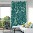 thumbnail image 5 of Coolnut Black Out Curtain Window Cover for Bedroom & Living Room 84" Flower Teal Curtains for Sliding Glass Door Closet Curtains, 5 of 7