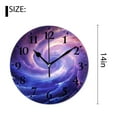 thumbnail image 2 of 14 Inch Wall Clock Battery Operated Silent Clock Decorative for Office, Kitchen, Outdoor, Living Room，Stars Earth Planet Galaxy Nebula Space Universe Lovely, 2 of 4