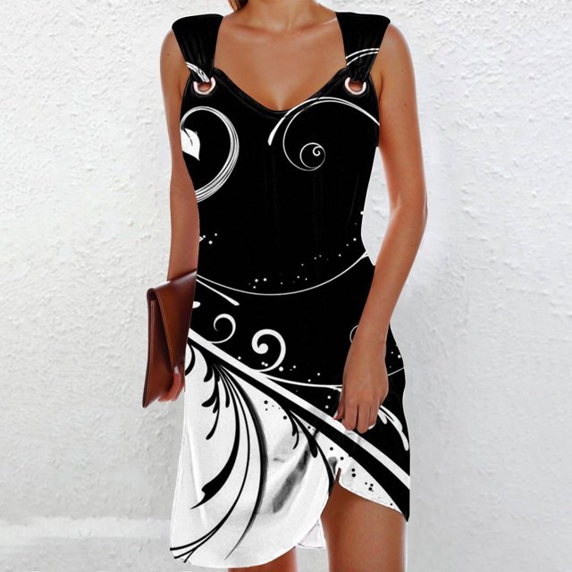 WILLBEST Robe Women Robe de Plage Mode Rayée Sans Manches Dos Nu Camisole Plage Mini
