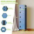 thumbnail image 2 of Aobabo 66.2" H Metal Locker with Hooks and Ventilation Holes,5 Door Metal Storage Locker with Keys and Business Card Slof for Home,Gym,Garage,School,Office,Assembly Required,Blue, 2 of 7
