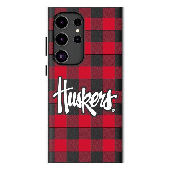 Keyscaper Nebraska Huskers Plaid Galaxy Magnetic Bump Case