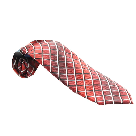 John Ashford Mens Red Color Ground Grid Tie OS