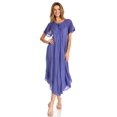 thumbnail image 5 of Sakkas Egan Long Embroidered Caftan Dress / Cover Up With Embroidered Cap Sleeves - A-Navy - One Size Regular, 5 of 5