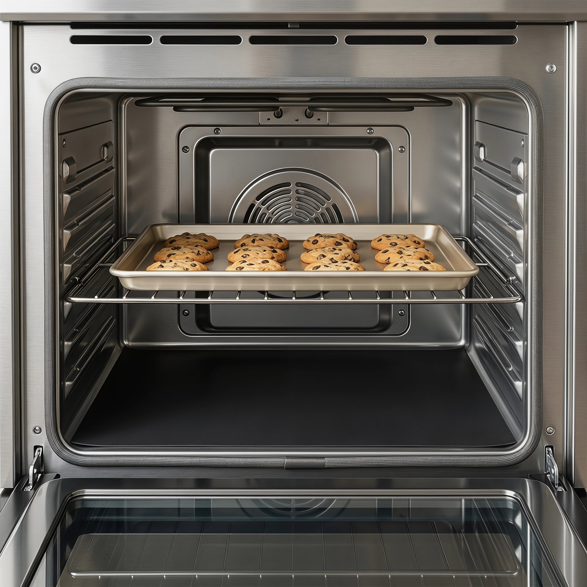 Unique Bargains Non Stick Silicone Bottom Mat for Electric Microwave Grill Black 15.7"x13"
