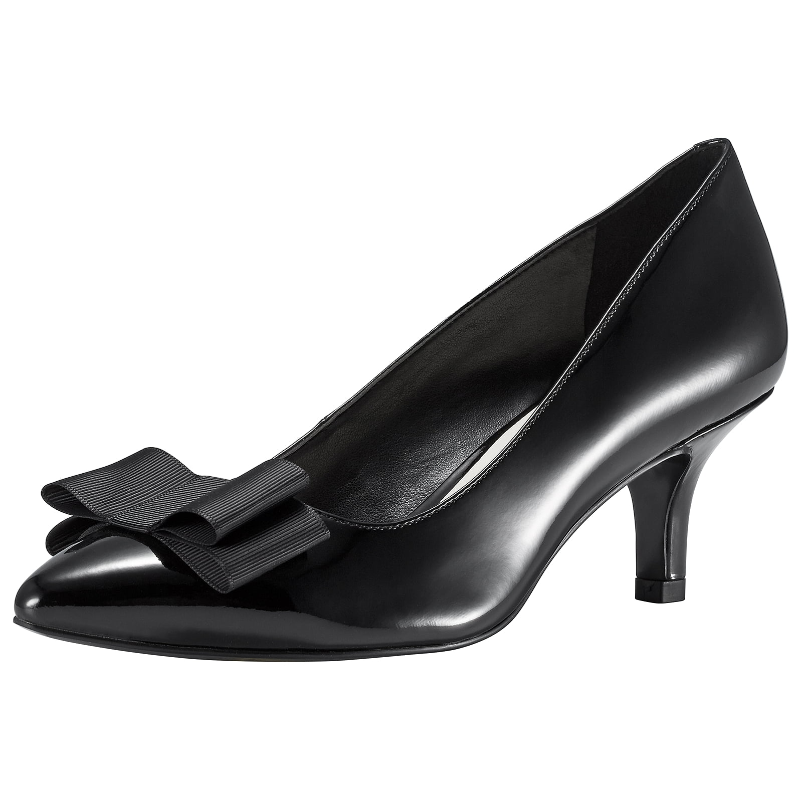JENN ARDOR Women's Mid Heel Round Peep Toe Pumps Dress Wedding/Party Shoes Black