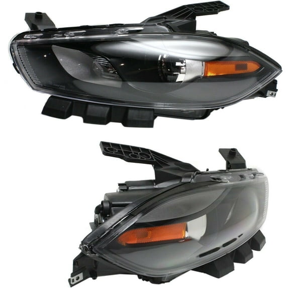 Headlight Set For 2013-16 Dart Sedan Left and Right Black Housing HID 2Pc