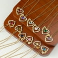 thumbnail image 6 of MONMONDAY Zodiac Birthstone Heart Pendant 18K Gold-Plated Necklace for Women, Holiday Gift, 6 of 7