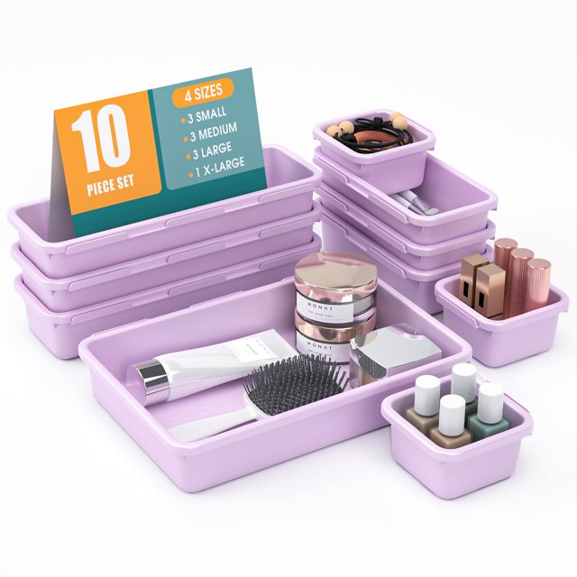 Set organizador de cajones StoreHappily, 10 unidades con almohadillas antideslizantes