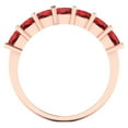 thumbnail image 5 of 2.03 ct Brilliant Princess Cut Natural Garnet 18K Rose Gold Eternity Band SZ 7.25, 5 of 6
