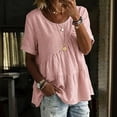 thumbnail image 2 of Womens Floral Babydoll Tops，Lightweight Gauze 3/4 Sleeve Blouses Women'S Print T Shirt 3/4 Puff Sleeve Pleated Blouse Embroidered Tops Business Casual Outfits Boho Floral Tops XL, 2 of 4