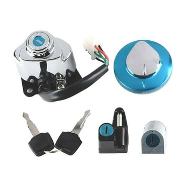 Ignition Switch Fuel Gas Tank Cap Keys Lock Set For 2005-2009 Honda VTX1300C