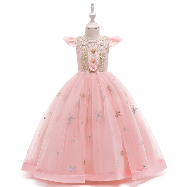 Vestido de princesa de manga corta para niña grande de Europa y Estados Unidos, vestido de novia de corte infantil, vestido de actuación de piano