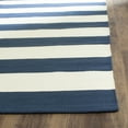 thumbnail image 3 of SAFAVIEH Montauk Saranna Striped Cotton Area Rug, Navy/Ivory, 6' x 6' Square, 3 of 5