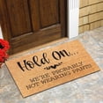 thumbnail image 4 of Binwennn Soft Lightweight Throw Blanket Big Bedroom Rug Area Rug Set Hold On We're Not Wearing Pants Bathroom Door Front Non Polyester Floor Mat, 4 of 8