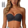 thumbnail image 2 of EliteGoogv Front Closure Bras For Women Wireless Bras For Women Seamless Bras For Women On Non Small Bust Womens Bras Everyday Bras For Women Black L, 2 of 5