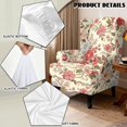 thumbnail image 5 of HUISEFOR Wing Chair Slipcovers, Stretch Wingback Chair Covers, Anti‑Slip & Wear‑Resistant, Easy Installation, Wrinkle Resistant, Furniture Protector for Living Room, Pink‑Red Wildflower, 5 of 7