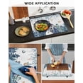 thumbnail image 5 of Large Induction Cooktop Protector Mat Blue Christmas Stove Top Covers for Electric Stove, Snowman Eucalyptus Leaves Xmas Snowflake Decorative Stove Burner Cover Mats, Glass Top Stove Cover, 5 of 7