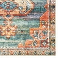 thumbnail image 3 of Linon Eisel Washable Area Rug Collection, Teal and Orange, 5' x 7', 3 of 6
