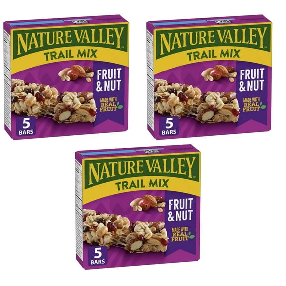 Nature Valley Chewy Trail Mix Fruit and Nut Granola Bars, 5  x 35g, 175g (3 Pack)