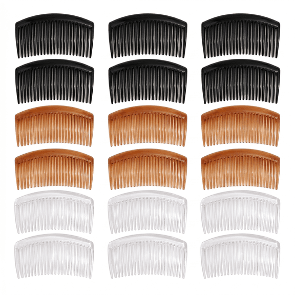 18PCS Hair Side Combs, 3-Color Set, for Styling and Grooming