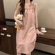 thumbnail image 3 of Camisón de verano sin mangas con estampado floral para mujer, estilo japonés y coreano, bata fina, pijama, ropa de dormir para estar en casa., 3 of 4