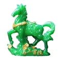 thumbnail image 1 of Estatua de caballo, mascota de té, regalo de inauguración de la casa, decoración para el hogar, recuerdo de resina hecho a mano Pasar al color verde, 1 of 9