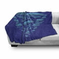 thumbnail image 3 of Polar Bear Soft Flannel Fleece Blanket, Polar Bear Standing on an Icea Floe Designed as Abstract Heart Print, Cozy Plush for Indoor and Outdoor Use, 70" x 90", Indigo Teal and White, by Ambesonne, 3 of 6