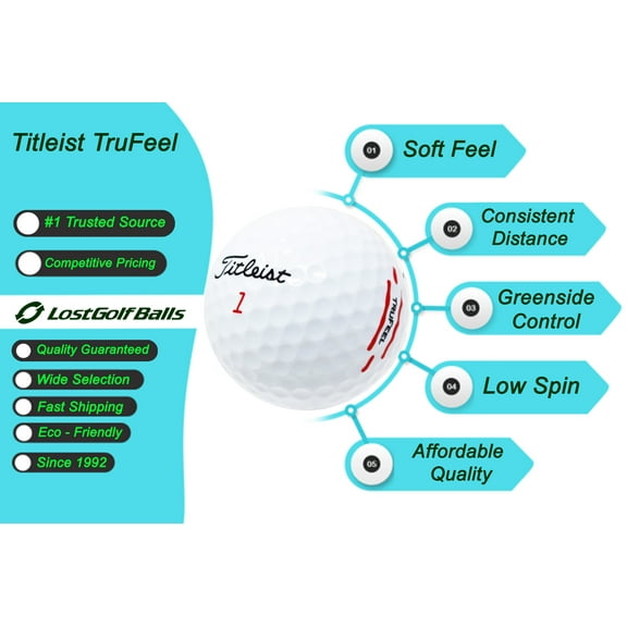 48 Titleist TruFeel Golf Balls in Near Mint Condition, AAAA Quality, Recycled Used Golf Balls, Best Value Golf Balls, White