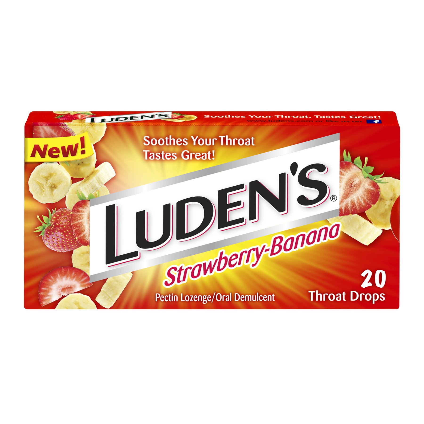 Luden's Sore Throat Drops, StrawberryBanana, 20 Ct