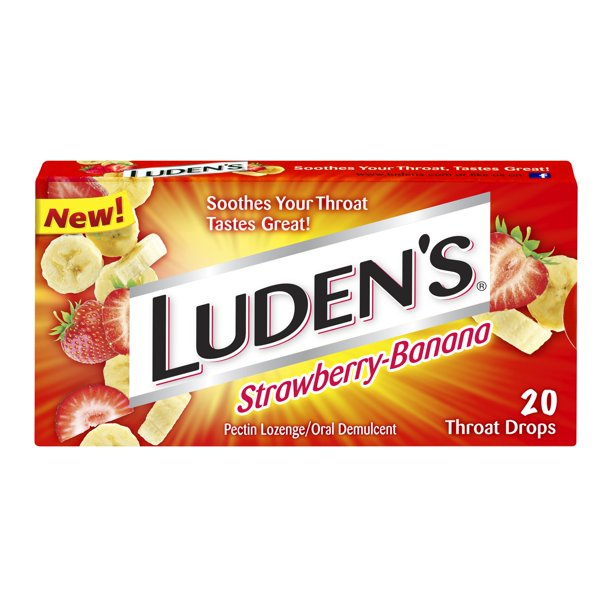 Luden's Sore Throat Drops, StrawberryBanana, 20 Ct
