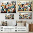 thumbnail image 5 of Designart "Dynamic Fusion Blue and Yellow Abstract Music" Extra Large Abstract Framed Wall Art - Modern Blue Abstract Modern Shapes Living Room Framed Canvas Art, 5 of 7