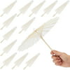 12 Mini White Paper Parasol Umbrellas for Crafts and DIY Projects, 11.5"