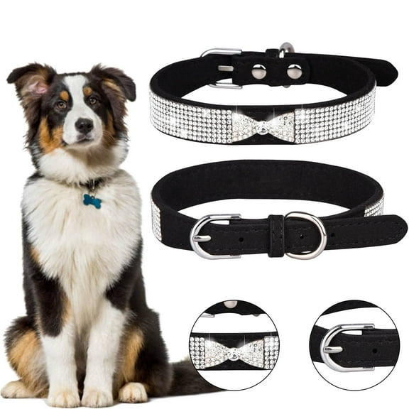 Mosey Eye-catching Pet Dog Collar Faux Crystal Bow-knot Design   for Party   Anti-choke