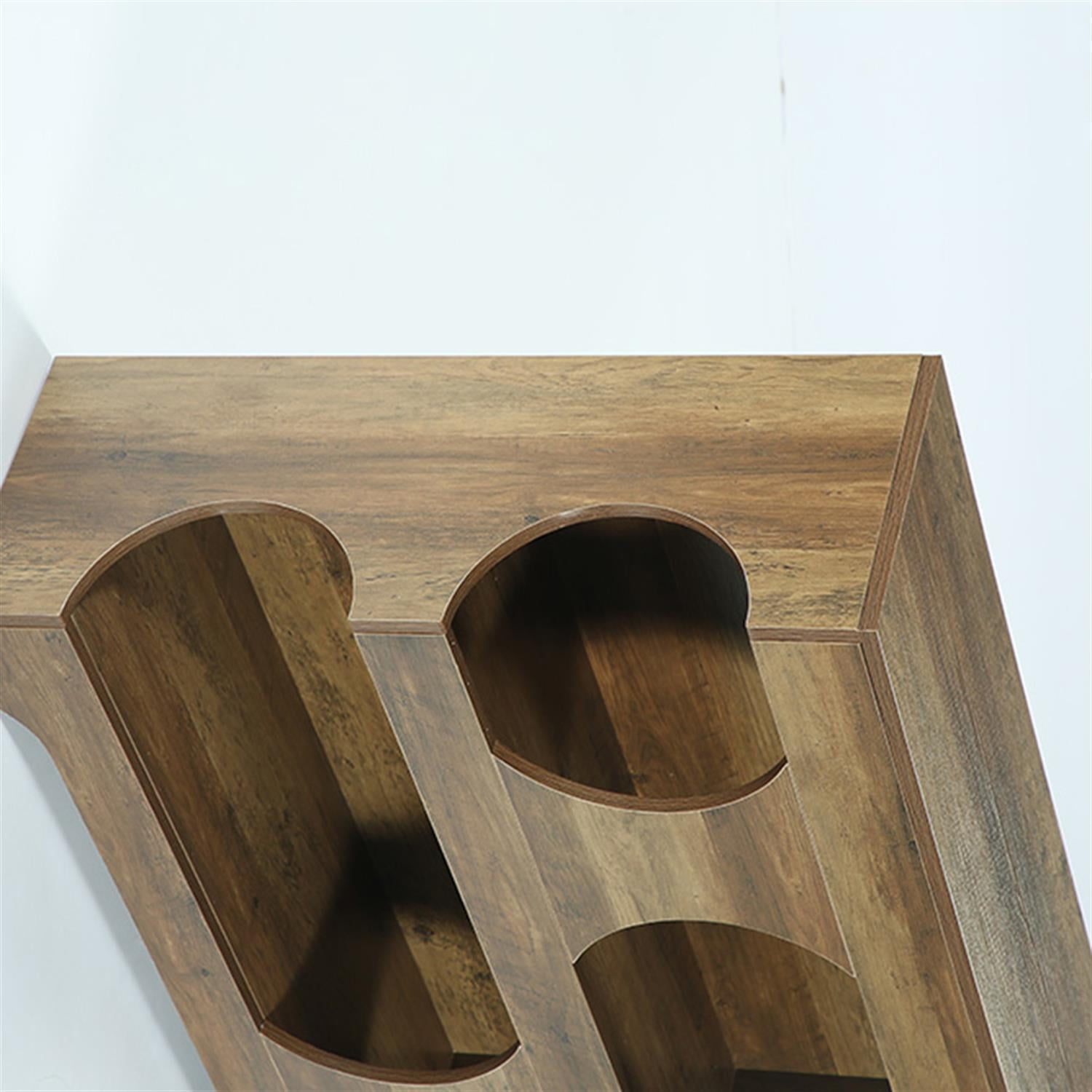 Demi Bonn 41" Console Table, Farmhouse Entryway Table Sofa Table with 3-Tier Shelves for Hallway, Bedroom, Living Room, Brown