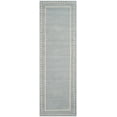 thumbnail image 3 of SAFAVIEH Bella Danita Plain Dotted Bordered Wool Runner Rug, Light Blue/Ivory, 2'3" x 7', 3 of 8