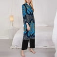thumbnail image 4 of Kll Turtle Print Women'S Long Sleeve Pajamas With Pants Sleepwear Loungewear 2 Set-X-Large, 4 of 9