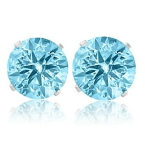 Pompeii 2ct Blue Moissanite Studs 14K White Gold Earrings (,)