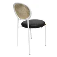 thumbnail image 6 of LeisureMod Euston Dining Chair with Wicker Back and Upholstered Round Seat – Modern Accent Chairs with White Steel Base Set of 4, 6 of 11