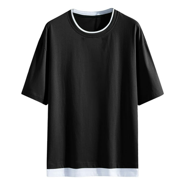 Wyzesi Cardigan Épais avec Poches T-Shirt à Manches Courtes pour Hommes Été T-Shirt en Coton à Demi-Manches pour Hommes Version Coréenne de Couleur Unie Col Ras du Cou Chandail de Base Chandails Cardigan pour Hommes