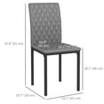 thumbnail image 3 of HOMCOM Dining Chairs Set of 4, Upholstered Faux Leather Accent Chairs, 3 of 10