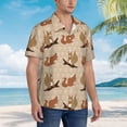 thumbnail image 3 of Honeii Cartoon Squirrel Print Men’s Hawaiian Shirt,Classic Button-Down Short Sleeve Shirt, for Beach, Vacation, and Outdoor Activities,Medium, 3 of 7