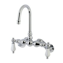 Kingston Brass AE84T1 Aqua Vintage Adjustable Center Wall Mount Tub Faucet, Polished Chrome